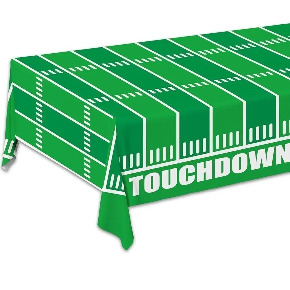 Green Football Field Table Cover and Napkins Set